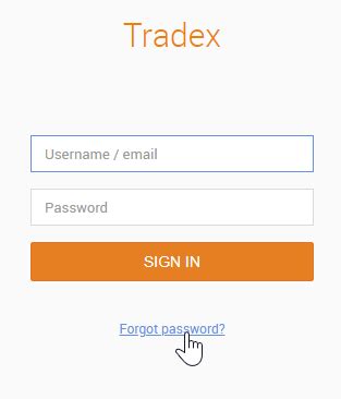 tradex login.